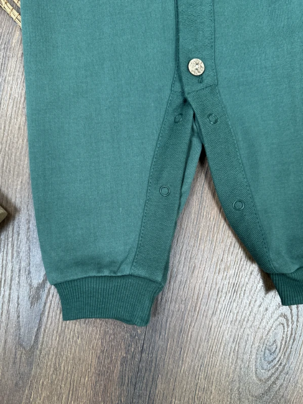 Cool Baby Polo Yaka Düğmeli Alttan Çıtçıtlı Mevsimlik Erkek Bebek Tulum - YEŞİL