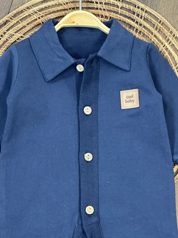 Cool Baby Polo Yaka Düğmeli Alttan Çıtçıtlı Mevsimlik Erkek Bebek Tulum - YEŞİL