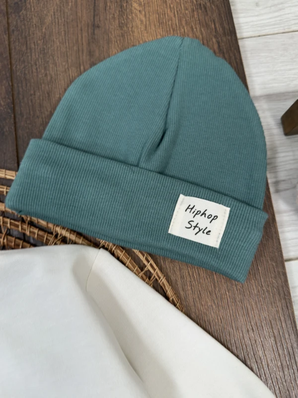 Çizgili Pantolon Tedy Ayıcık Baskılı Sweatshirt Çoraplı Bereli Mevsimlik 3lü Erkek Bebek/Çocuk Takım - BORDO